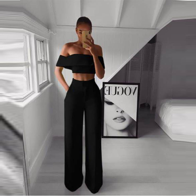 Strapless Wide Leg Pants Set