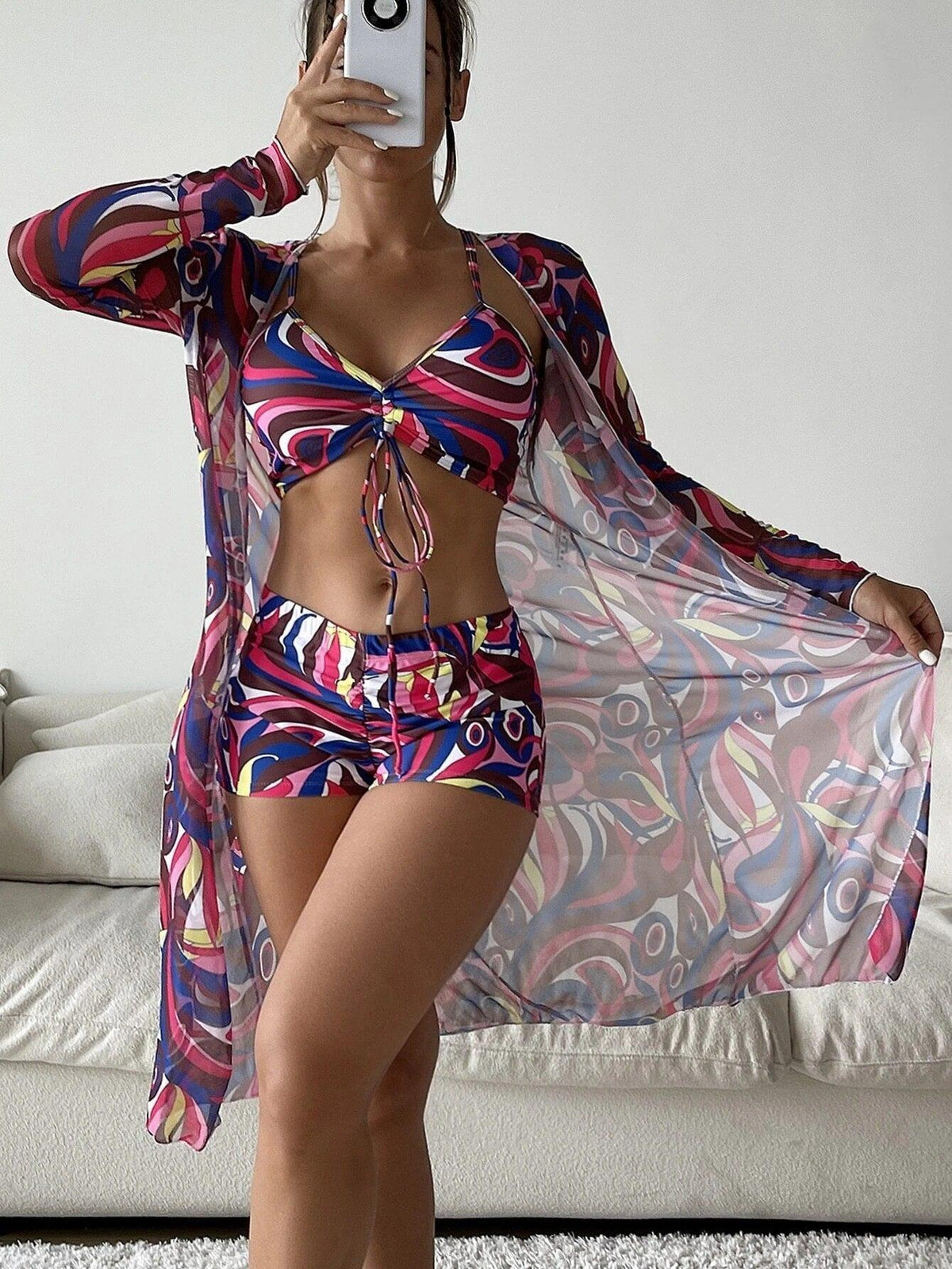 Valley Girl Bikini W/Cardigan - NawdeX