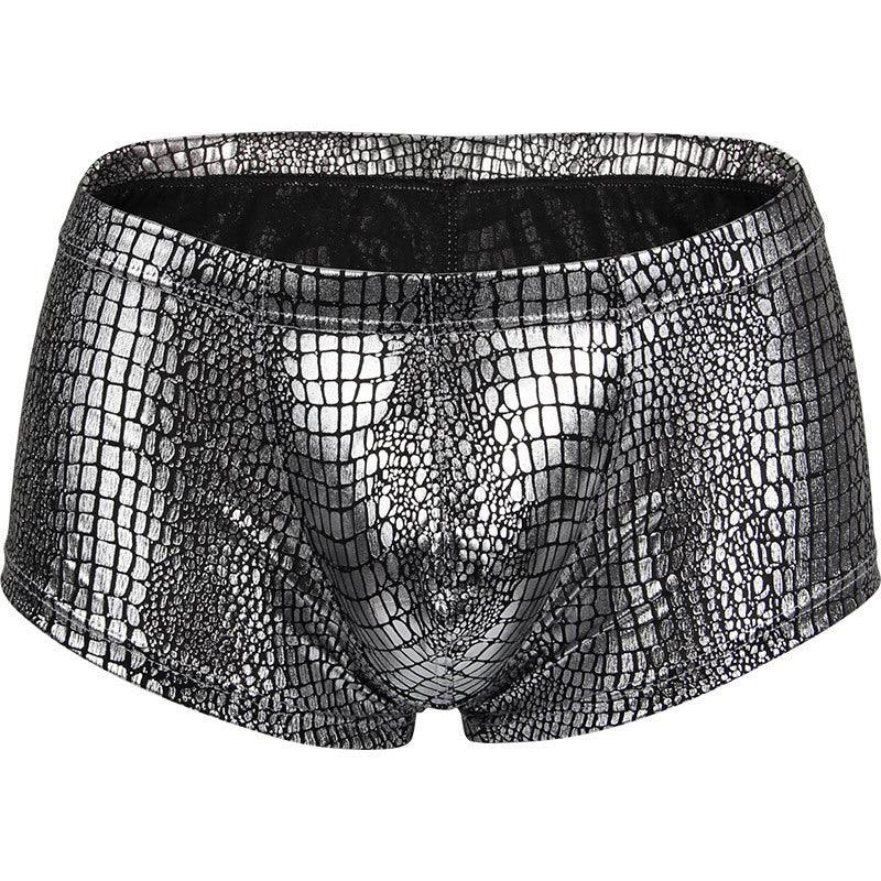 Snake Skin Leather Men Briefs - NawdeX