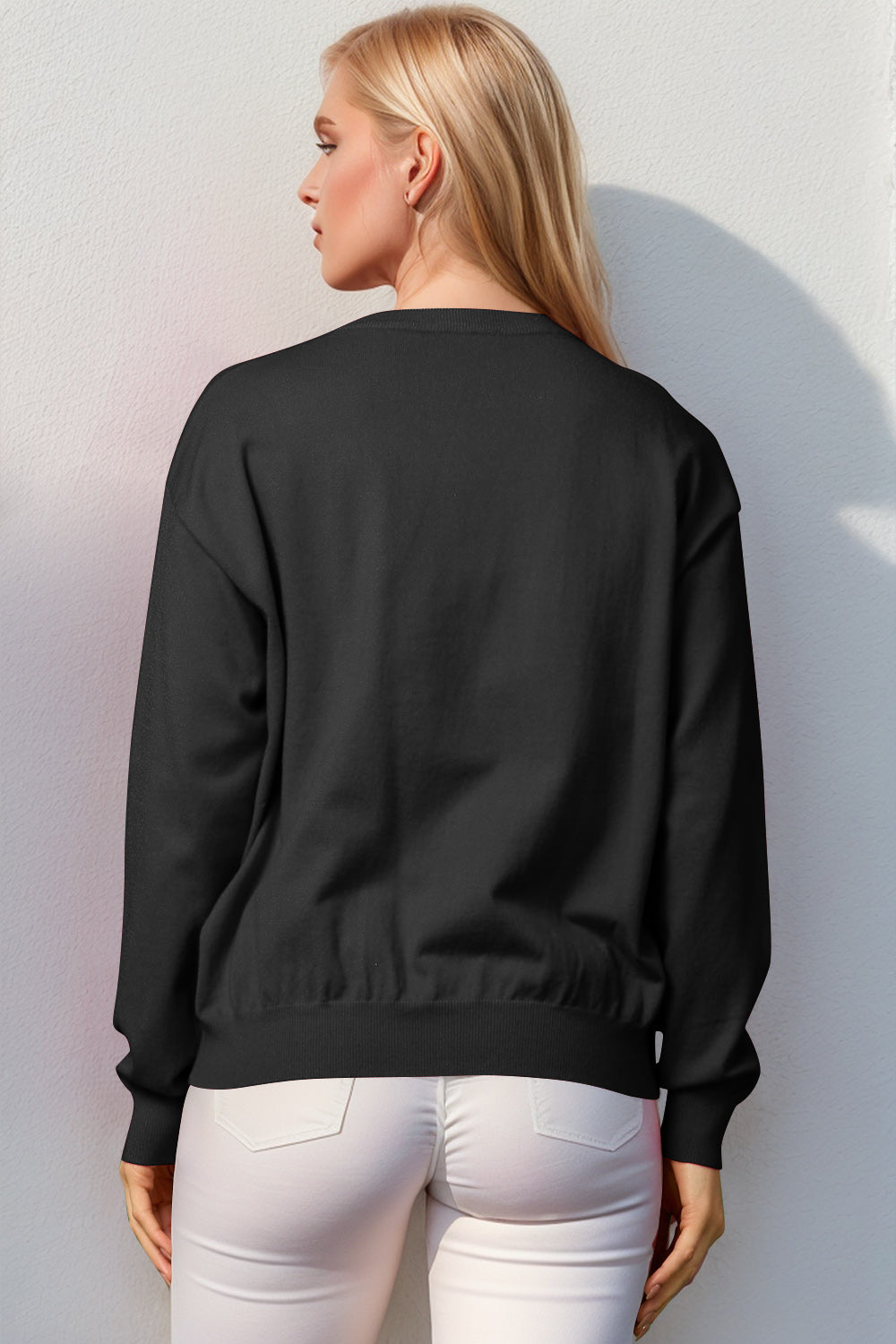 Double Take Full Size Nutcracker Sequin Long Sleeve Sweater - NawdeX