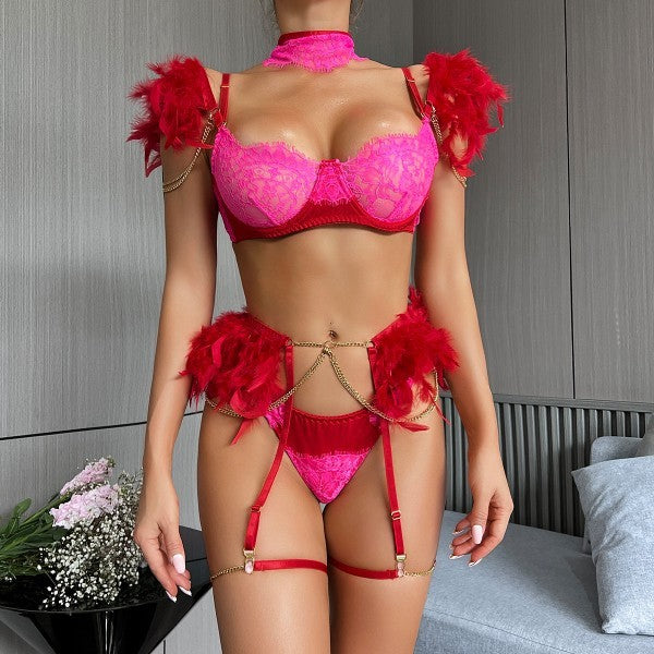 Feather Lace Patchwork Women's Suit - NawdeX