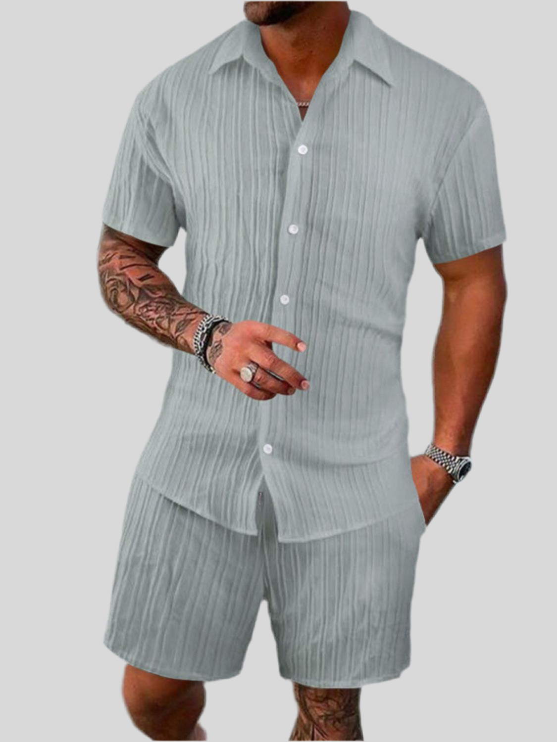 My Man Button Down Short Set