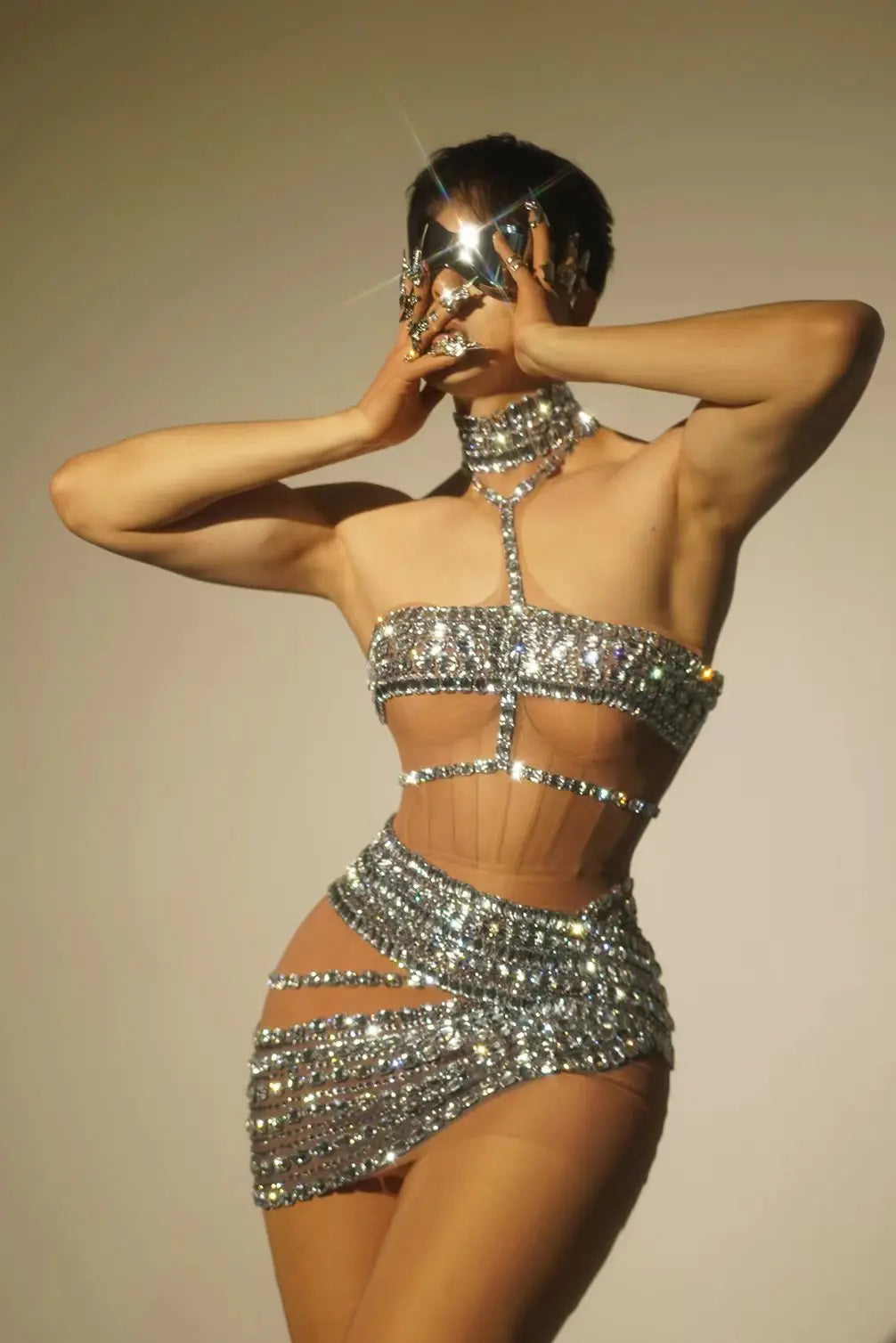 Her Diamond Mesh Dress - NawdeX