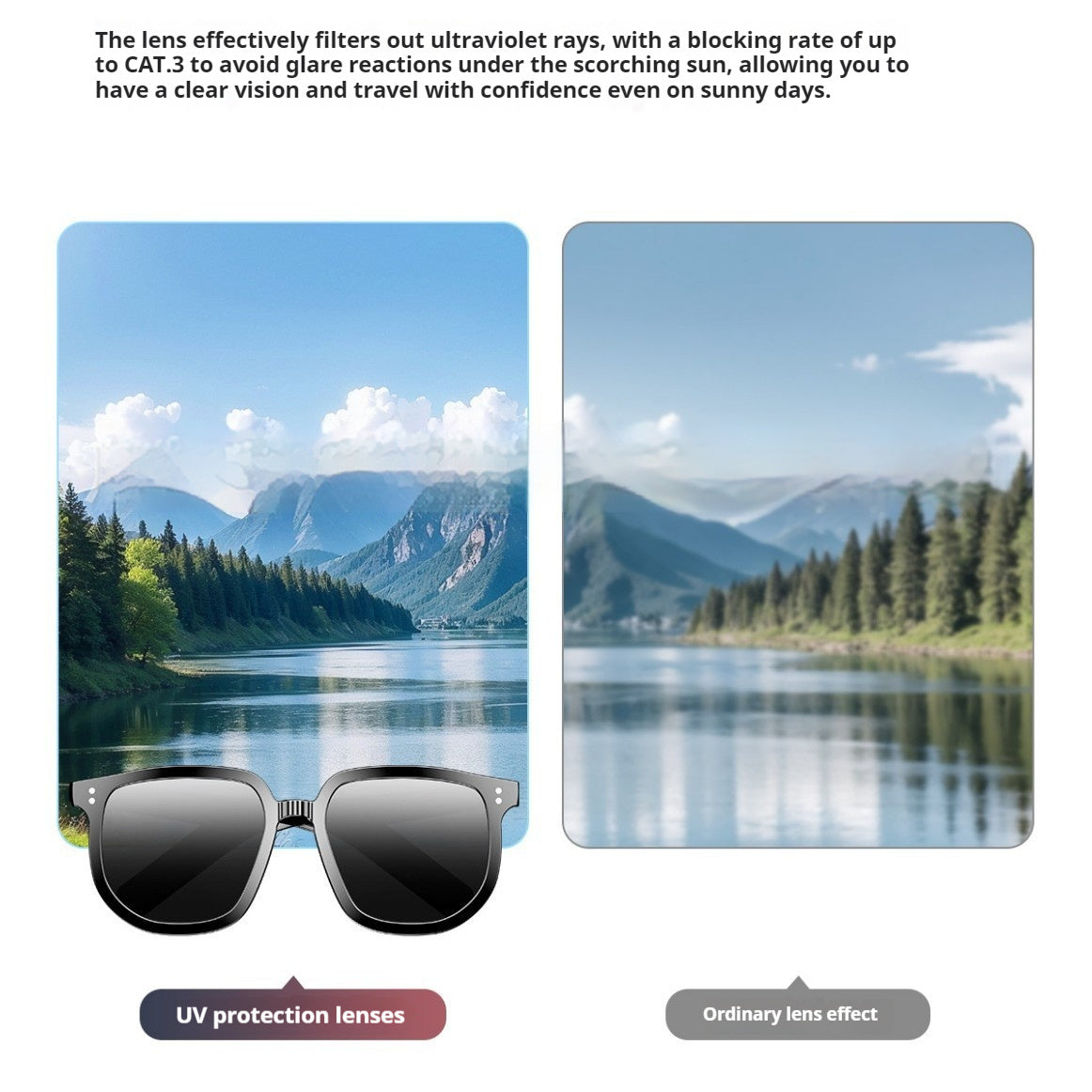 AI Smart Glasses Call, Wireless & Bluetooth Audio Sunglasses