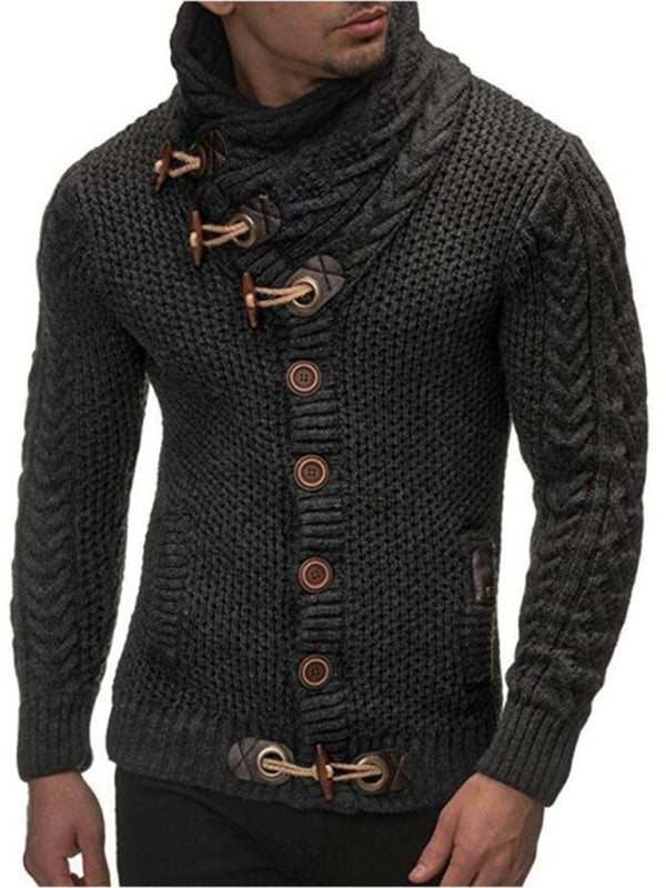 Turtleneck Button Sweater Jacket