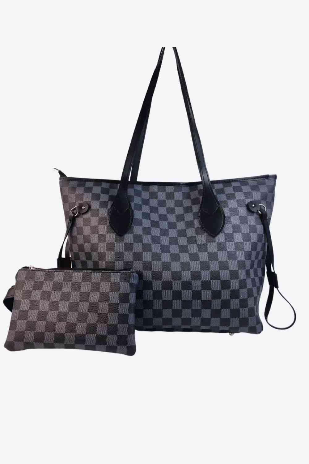 Checkered PVC Two-Piece Bag Set - NawdeX