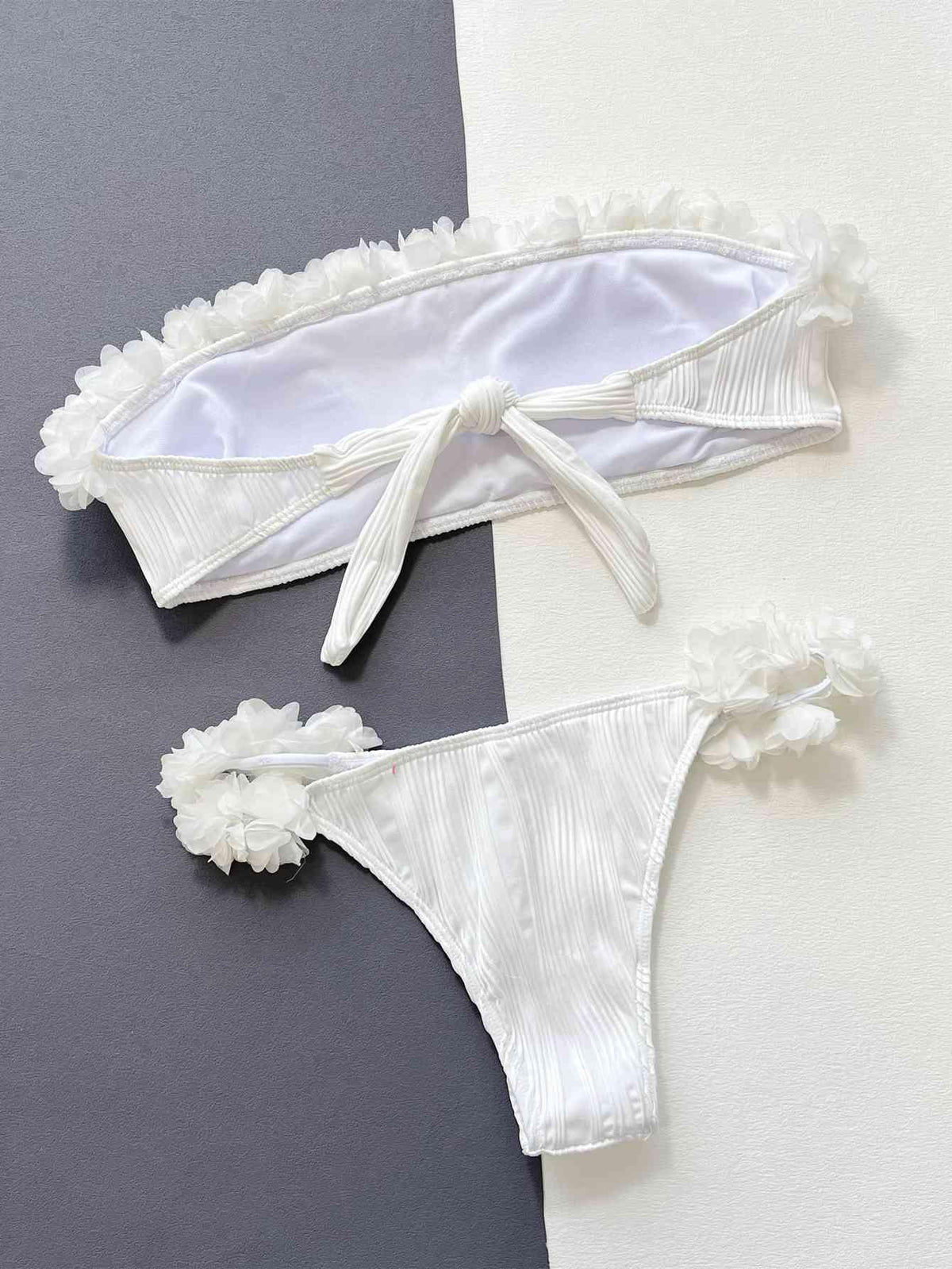 Applique Tie Back Two-Piece Bikini Set - NawdeX