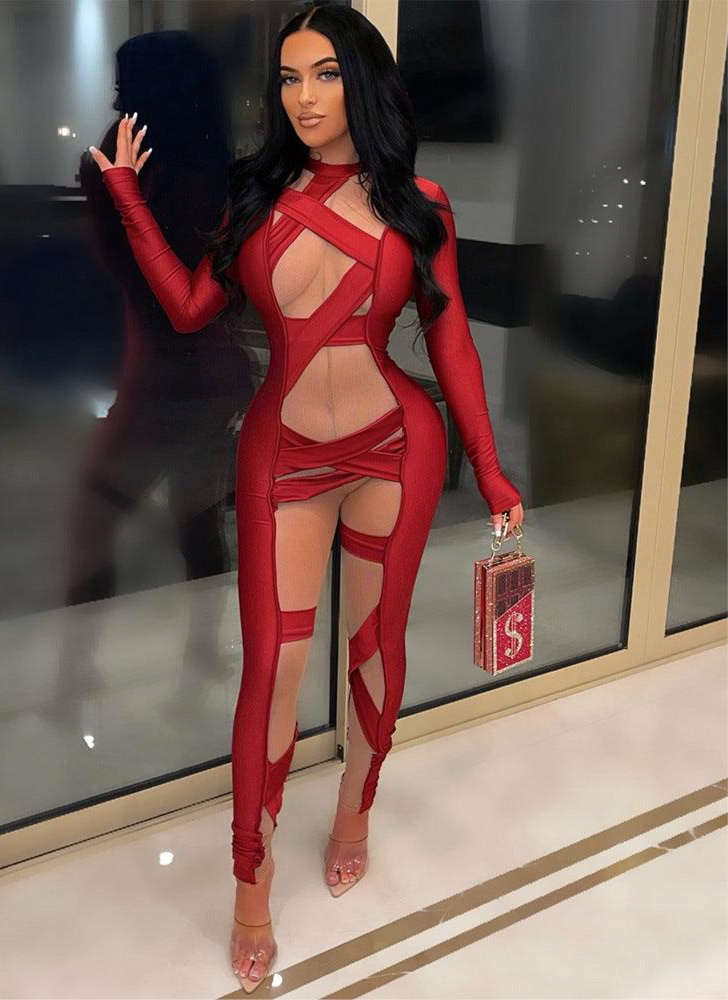 Stitching Long Sleeve Jumpsuit Women - NawdeX