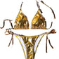 Bronzing Halter Pearl Chain Bikini