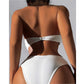 Bikini Swimsuit Women's Sexy Tube Top Solid Color High Waist Swimsuit - NawdeX