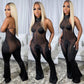 Lace Mesh Patchwork Jumpsuit