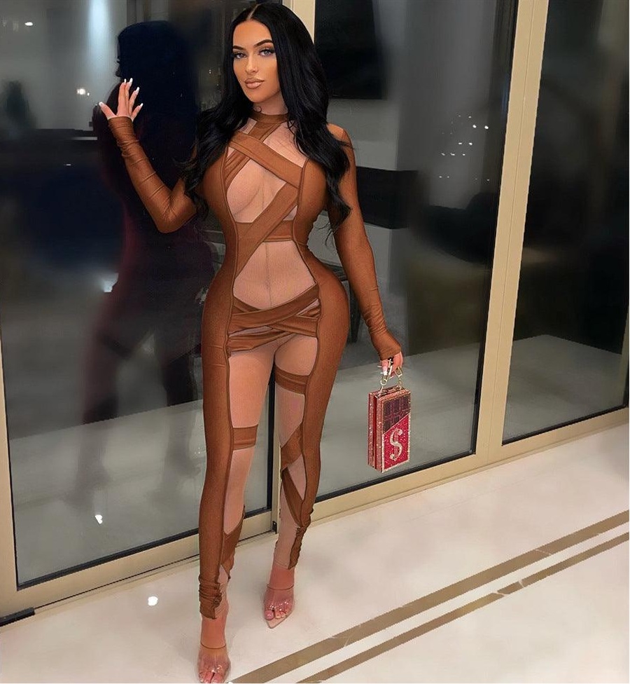 Stitching Long Sleeve Jumpsuit Women - NawdeX