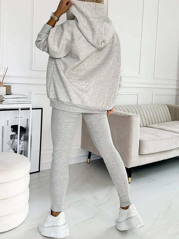 3pcs Women's Sports Loose Hooded  Sweatshirt ,Vest And Slim Trousers - NawdeX