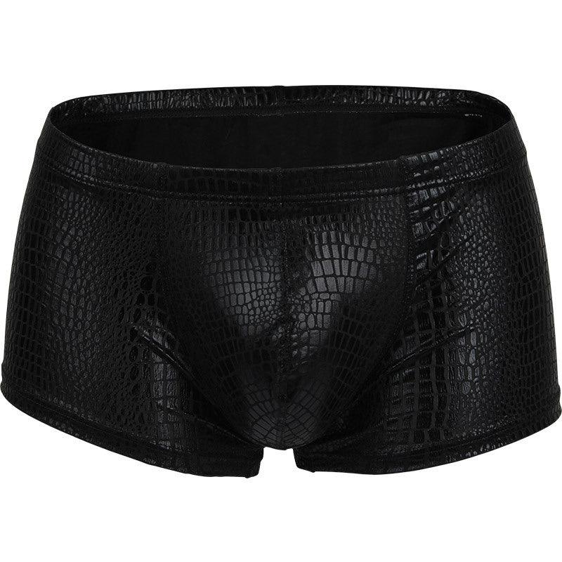 Snake Skin Leather Men Briefs - NawdeX