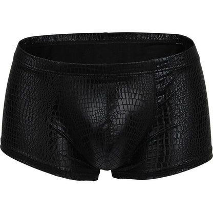 Snake Skin Leather Men Briefs - NawdeX