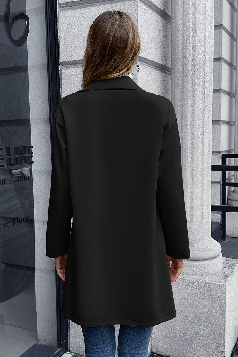 Ivy Lane Lapel Collar Long Sleeve Blazer - NawdeX