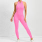 Zippered Yoga Fitness Jumpsuit Sleeveless Tummy Control Stretch Shapewear - NawdeX