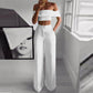 Strapless Wide Leg Pants Set