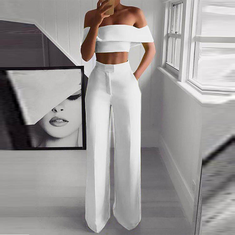 Strapless Wide Leg Pants Set