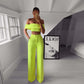 Strapless Wide Leg Pants Set