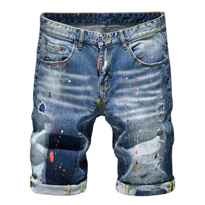 Mens Splash Denim Shorts - NawdeX