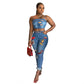Cartoon patch cuffed jeans suit - NawdeX