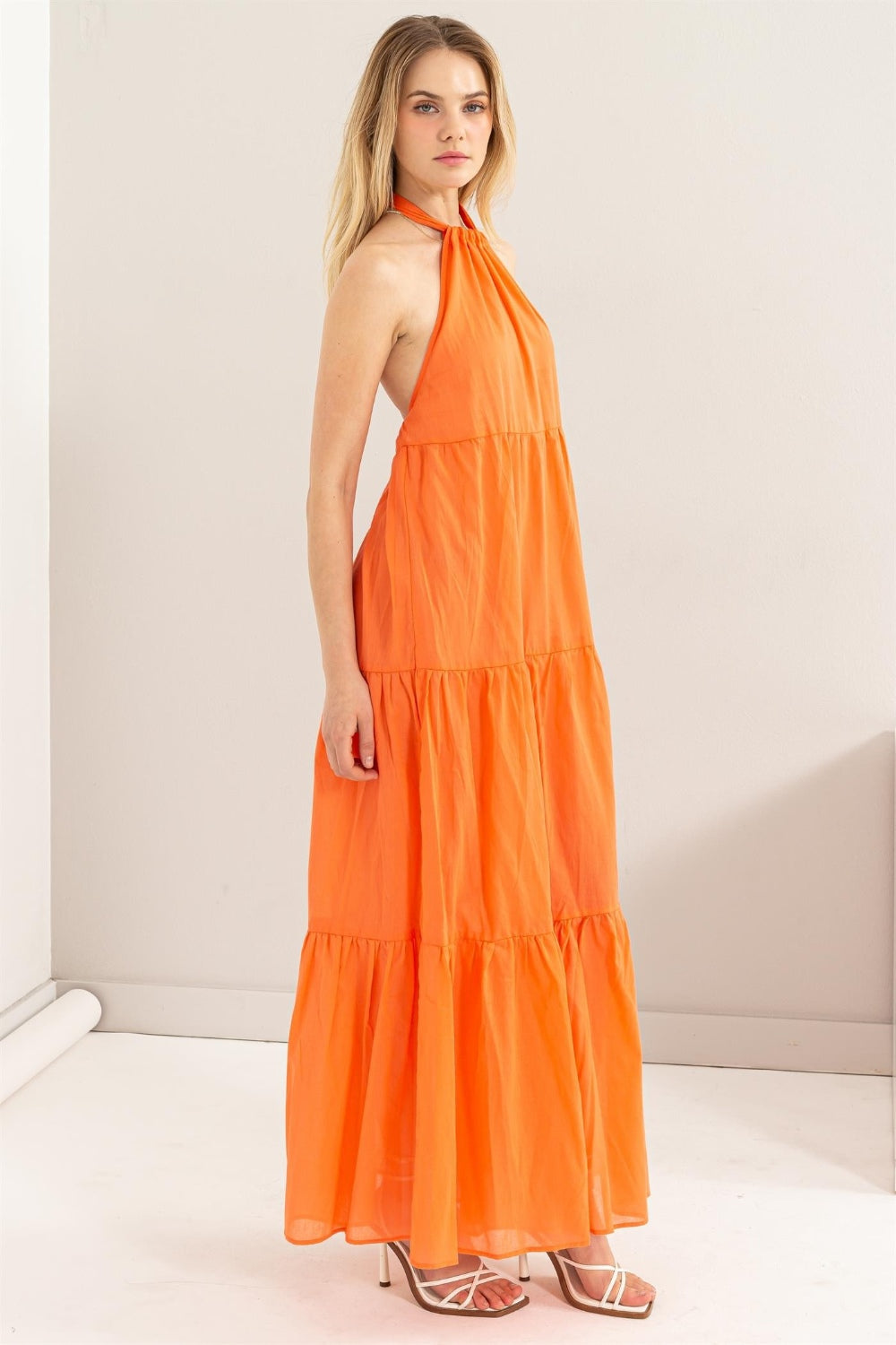 Halter Neck Cover Up Maxi Dress - NawdeX