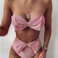 Split bright silk bikini - NawdeX