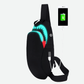 Men Anti Theft USB Rechargeable Luminous Shark Crossbody Bag - NawdeX