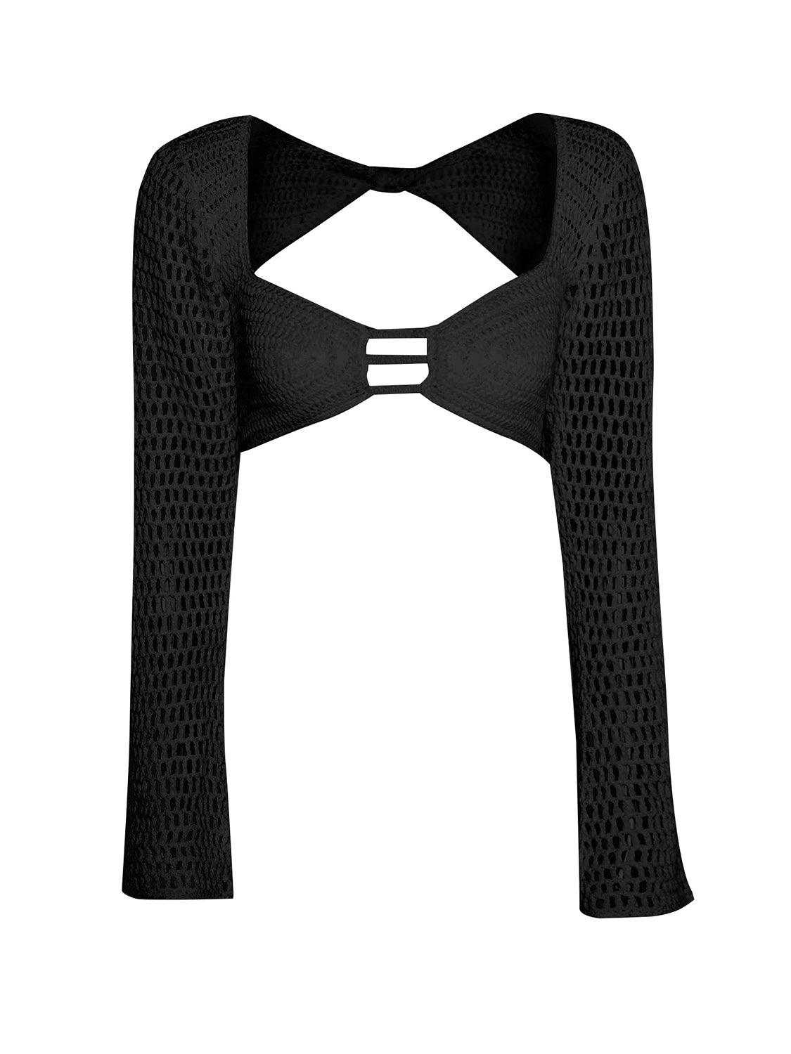 Tied Long Sleeve Top and Skirt Cover Up Set - NawdeX