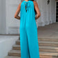 Double Take Full Size Tie Back Cutout Sleeveless Jumpsuit - NawdeX