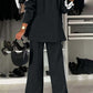 Full Size Contrast Lapel Collar Top and Pants Set - NawdeX