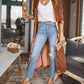 Open Front Long Sleeve Coat - NawdeX