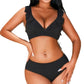 Fresh And Retro Striped Split Small Chest Bikini Vacation Swimwear - NawdeX