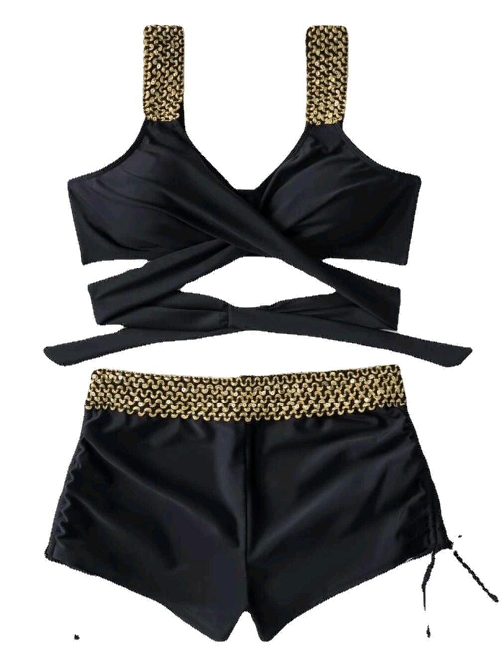 Solid Color High Waist Bikini For Women - NawdeX