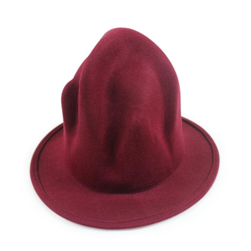 British Style Autumn And Winter Wool Pointed Magic Volcanic Rock Hat - NawdeX