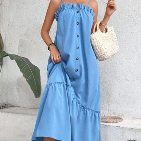 Women's Pleated Solid Color Temperament Commute Dress - NawdeX