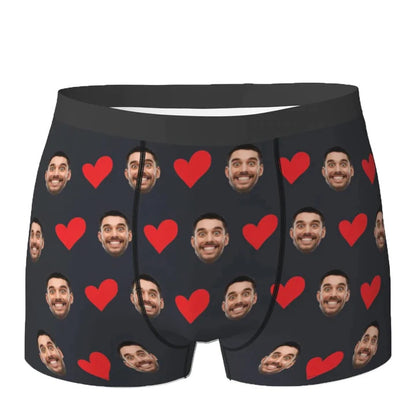 Personalized Face Photo Underwear Custom Heart Boxer Briefs - NawdeX