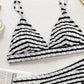 Striped V-Neck Two-Piece Swim Set - NawdeX