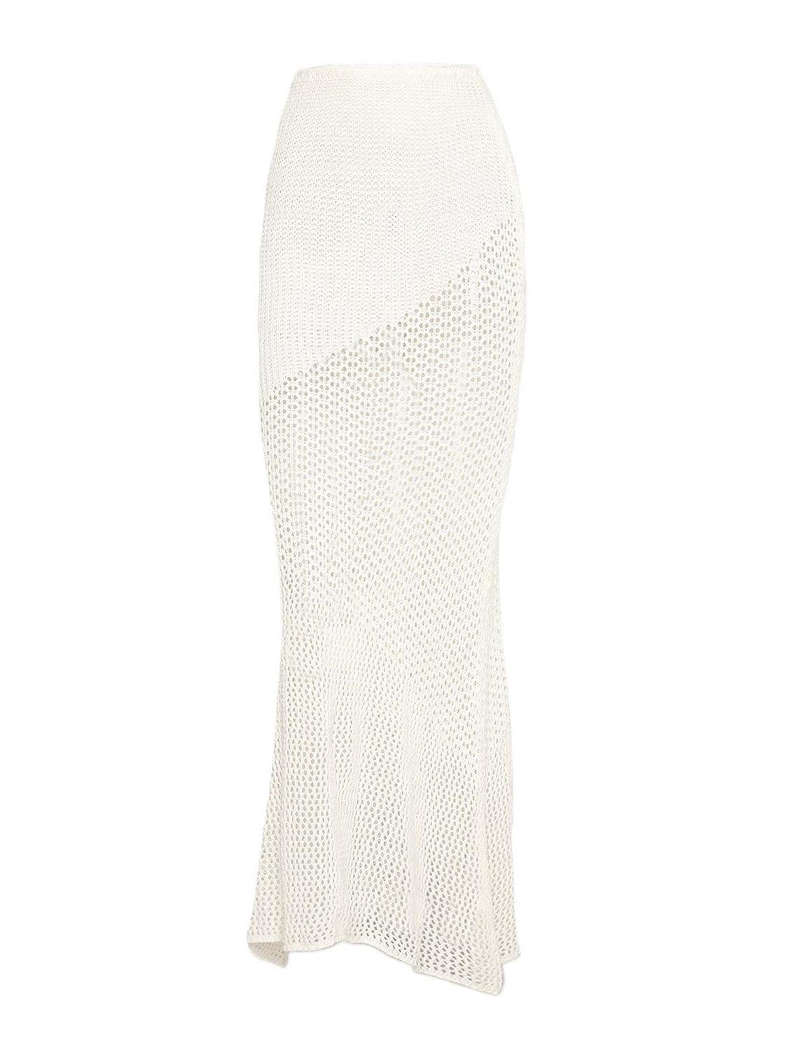 Tied Long Sleeve Top and Skirt Cover Up Set - NawdeX