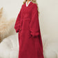 Pocketed Contrast Long Sleeve Hooded Lounge Dress - NawdeX