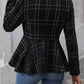 Ruffle Hem Collared Blazer - NawdeX