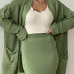 Pocketed Long Sleeve Cardigan and Skirt Sweater Set - NawdeX