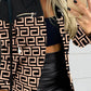 Printed Button Up Zip Detail Shacket - NawdeX
