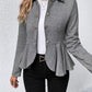 Ruffle Hem Collared Blazer - NawdeX