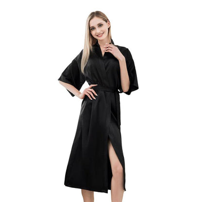 Satin Kimono Robes For Women Bride Long Robe Sleepwear - NawdeX