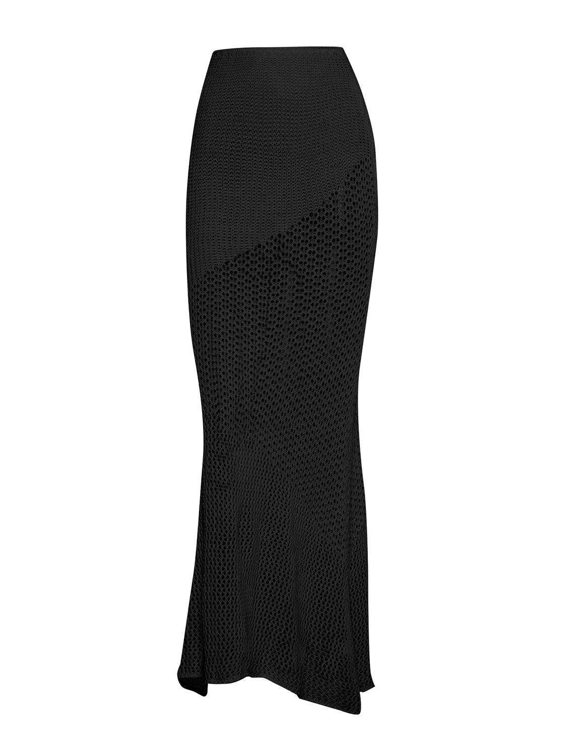 Tied Long Sleeve Top and Skirt Cover Up Set - NawdeX