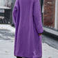 Full Size Contrast Trim Long Sleeve Coat with Pockets - NawdeX