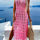 Openwork Slit Scoop Neck Sleeveless Cover Up - NawdeX