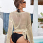Slit Boat Neck Dropped Shoulder Cover-Up - NawdeX